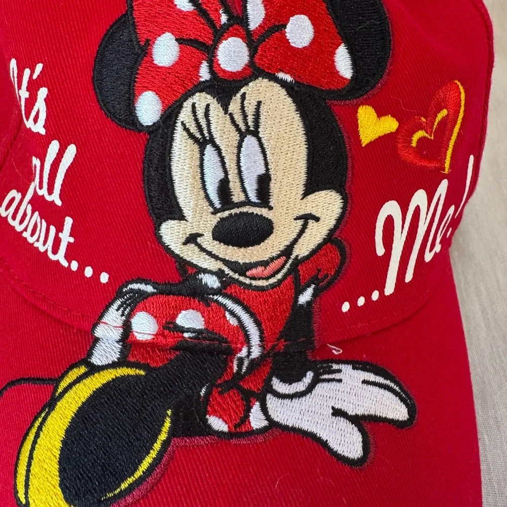 Disney Minnie Mouse Girls Red Baseball Hat “It’s All About Me!”